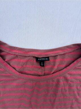#70 Torrid Mauve and Bright Pink Striped dress -size(0)